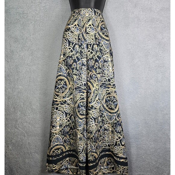 H&M Wide Leg Palazzo Pants Trousers Sz 6 ‎ Mom Equestrian Geometric Maximalism - Picture 1 of 9